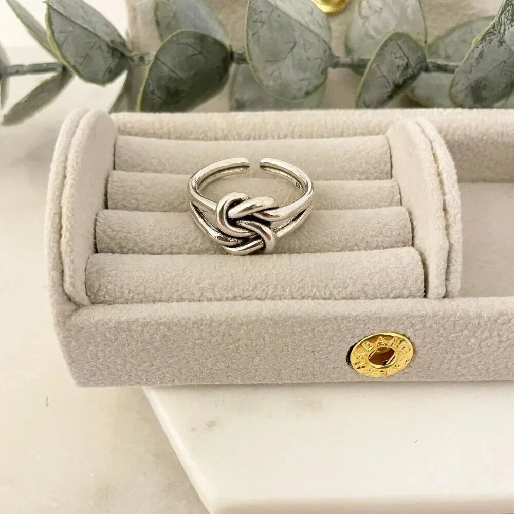 925 Sterling Silver Knot Ring Dainty Ring Twist Ring Minimalist Ring Band